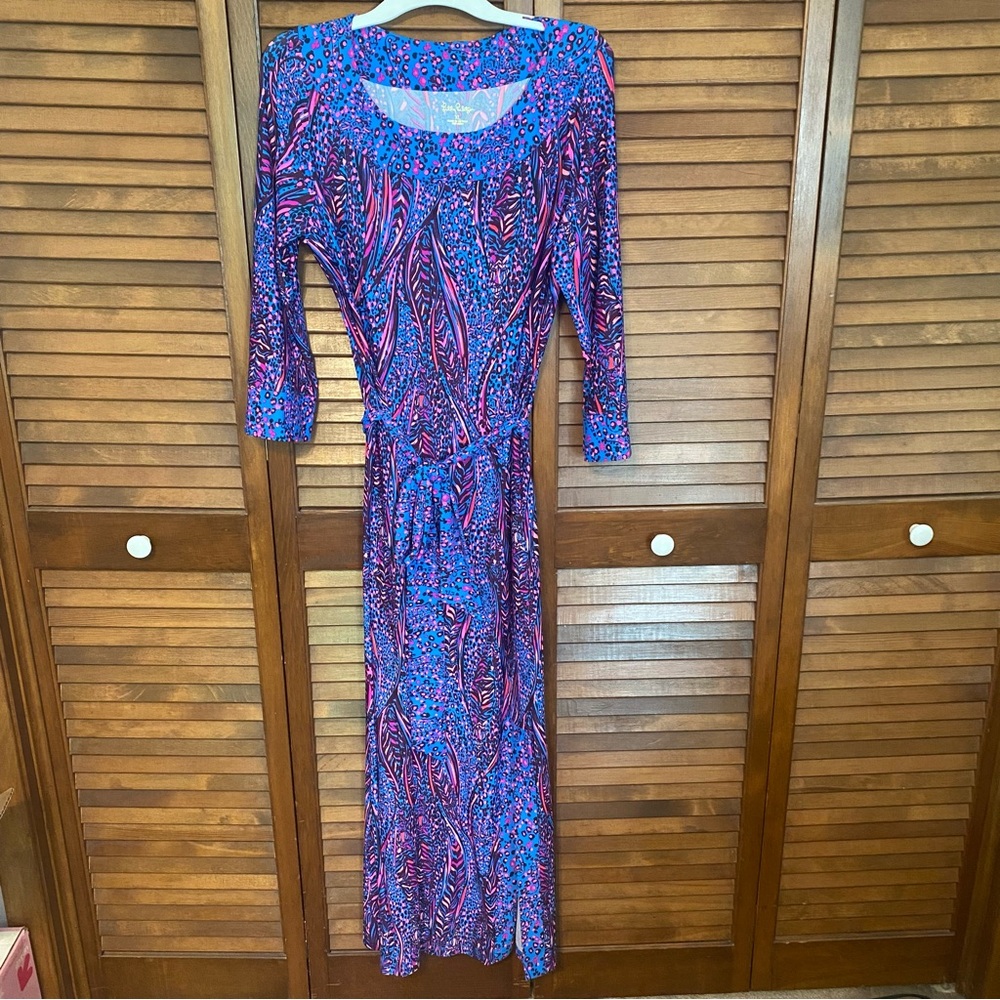 Lilly Pulitzer x Meryl Carabella Chillylilly UPF 50+ Maxi Dress Size XL